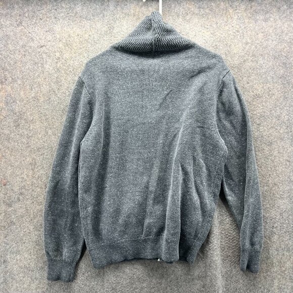 Lucky Brand Cardigan Sweater Men XL Gray Knit Pocket Vintage Wool Blend Shawl - Picture 2 of 11